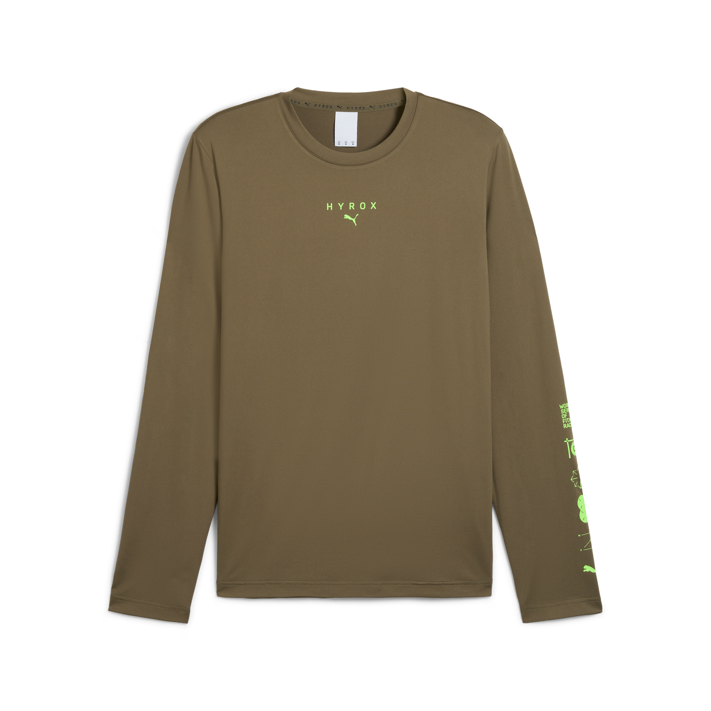 M PUMA X HYROX CLOUDSPUN LS TEE - LODEN GREEN